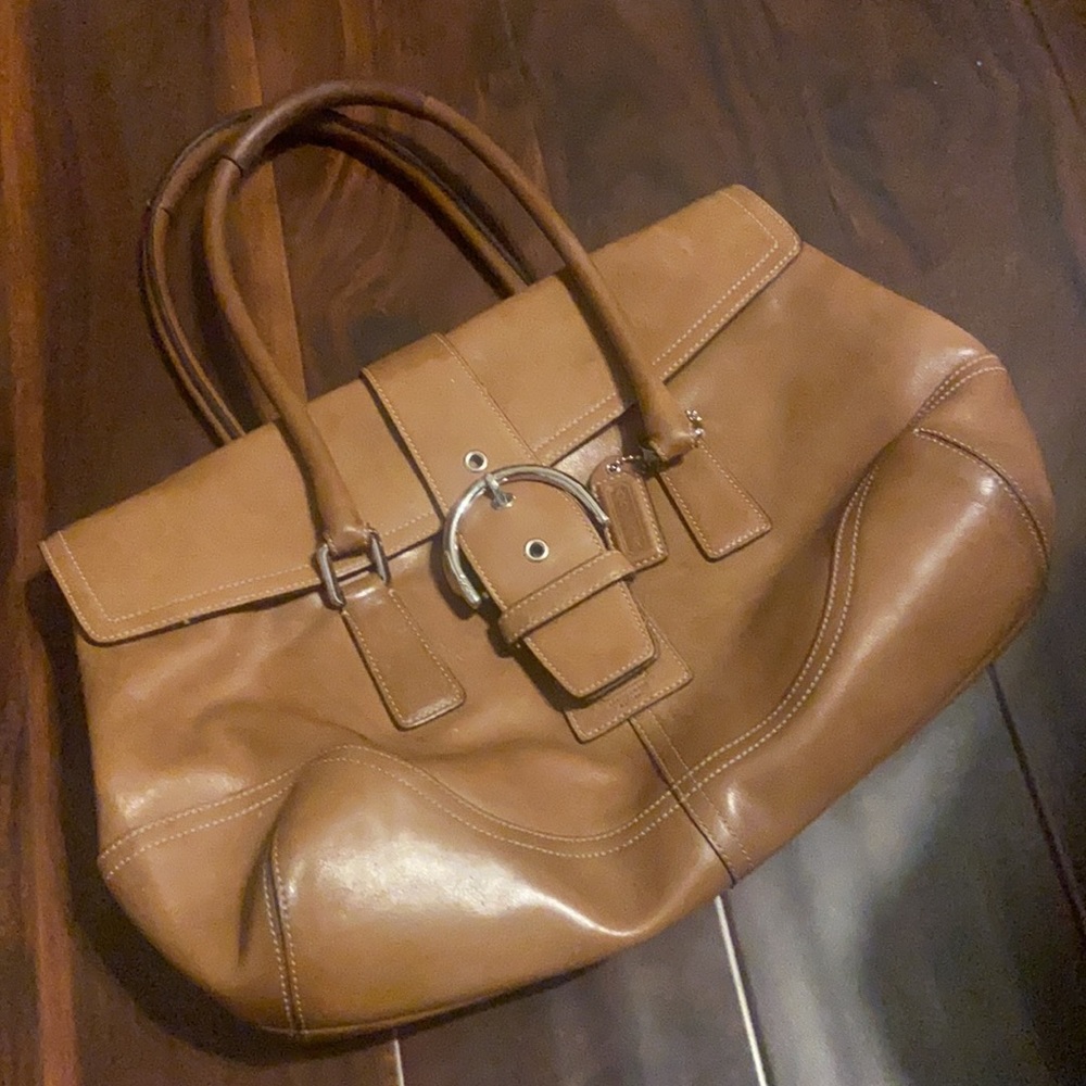 Coach camel signature satchel shoulder bag - Picture 8 of 16